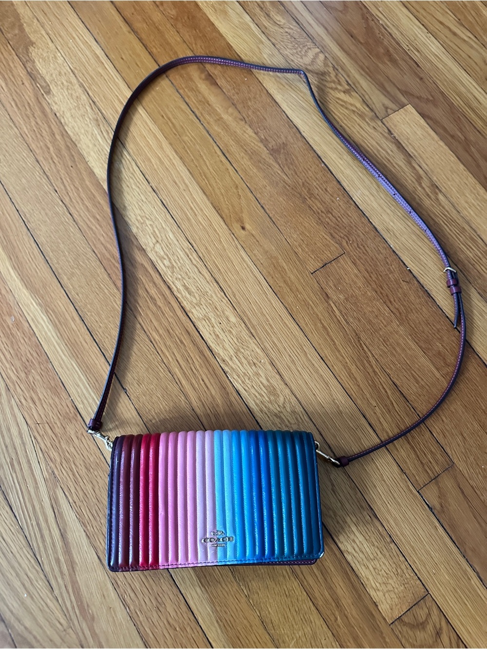 Coach Rainbow Ombre Quilted Leather Crossbody